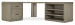 Linville Falls - Corner Desk With File And Open Desk Cabinet - Gray
