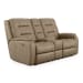 Arlo - 76" Reclining Loveseat With Console - Light Brown