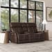View - Power Reclining Loveseat With Console, Power Headrest & Lumbar - Dark Brown
