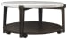 Janilly - Dark Brown/White - Round Cocktail Table