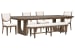 Westbourne - Extendable Trestle Dining Table With 4 Side Chairs And Bench - Dark Umber / White