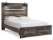 Drystan - Queen Panel Bed With 2 Storage Drawers - Brown / Beige