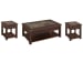 Roanoke - Rectangular Lift Top Cocktail Table With 2 End Tables - Cherry And Slate