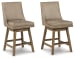Tallenger - Dark Brown - UPH Swivel Barstool (Set of 2)