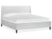 Lindon - Complete Queen White Upholstered Island Bed - Belgian Wheat