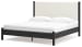 Cadmori - Black / White - King Upholstered Panel Bed