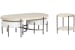 Jennings - Oval Cocktail Table And 2 Ottomans With Round End Table - Edgecomb Gray And Weathered Antique Nickel