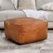 Poufs - Leather Dumont Pouf - Chestnut