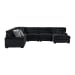 Nightfall - 5 Piece Sectional Set With RHF Chaise 1 Pillow - Grand Cord Black