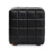 Carlo - Leather Square Ottoman - Jet Black