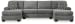 Birkdale Court - Gray - 3-Piece Sectional With LAF And RAF Corner Chaises