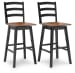 Wildenauer - Tall Swivel Barstool (Set of 2) - Brown / Black