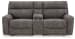 Next-Gen Durapella - Slate - 3-Piece Power Reclining Sectional Loveseat With Console