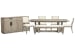 Braelyn - Extendable Trestle Dining Table With 4 Side Chairs, Bench And Server - Dorian Gray / Beige