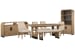 Tristan - Extendable Trestle Dining Table With 2 Side Chairs, 2 Arm Chairs, Bench, Sideboard And Dining Cabinet - Swiss Coffee / Beige