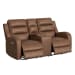 Avanti - PU Power Motion Loveseat With Power Motion Head Recliner & Console - Whiskers Brown