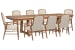 Woodward - Trestle Extendable Dining Table With 8 Arm Chairs - Dark Clove / White