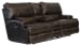 Wembley - Italian Leather Match Lay Flat Reclining Console Loveseat - Chocolate