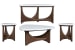 Arwen - Shaped Cocktail Table With 2 End Tables And Demilune Sofa Table - Turkish Coffee / White