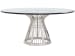 Ariana - Riviera Stainless Dining Table With 72" Glass Top - Pearl Silver