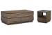 Baisden - Lift Top Storage Cocktail Table With End Table - Tobacco