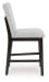 Neymorton - Dark Grayish Brown - Upholstered Barstool (Set of 2)