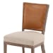 Lina - Leather and Linen Chair - Light Brown / Beige