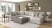 Livingston - 3 Piece Sectional With Comfort Coil Seating, 9 Included Accent Pillows And 1 Included 45" Cocktail Ottoman (RSF Chaise) - Linen