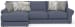 Cape May - 2 Piece Sofa Chaise With Comfort Coil Seating And 5 Accent Pillows Included (LSF Chaise) - Denim