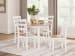 Gesthaven - Natural / White - 5 Pc. - Round Dining Room Drop Leaf Table, 4 Side Chairs