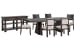 Tauren - Extendable Double Pedestal Dining Table With 4 Side Chairs, 2 Upholstered Side Chairs And Sideboard - Coffee Bean / Beige