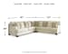 Rawcliffe - Left Arm Facing Sofa 3 Pc Sectional - Parchment