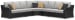 Beachcroft - 5-Piece Outdoor Sectional - Black / Light Gray