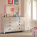 Willowton - Whitewash - 8 Pc. - Dresser, Mirror, Chest, Twin Panel Bed with 1 Large Storage Drawer