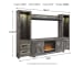Wynnlow - 5 Pc. - Entertainment Center - 63" TV Stand With Fireplace Insert Glass/Stone - Gray