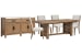 Plum Creek - Extendable Trestle Dining Table With 4 Upholstered Side Chairs And Server - Sierra Brown