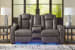 Fyne-Dyme - Shadow - Power Reclining Loveseat with Console/Adj Hdrst