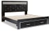 Kaydell - Black - King Upholstered Panel Storage Platform Bed