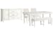 Willowbrook - Extendable Rectangular Dining Table With 2 Upholstered Side Chairs, Upholstered Bench And Buffet - Egg Shell White