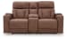 Clean-Slate - Caramel - Power Reclining Loveseat With Console / Adj Headrest