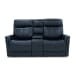 View - Power Reclining Loveseat With Console, Power Headrests & Lumbar - Blue
