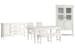 Willowbrook - Extendable Rectangular Dining Table With 2 Upholstered Side Chairs, Upholstered Bench, Buffet And Display Cabinet - Egg Shell White