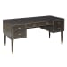 4-Drawer Desk With Charging Port - Chocolate Burl Brown