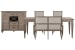 Lancaster - Extendable Rectangular Dining Table With 2 Arm Chairs, Upholstered Bench And Server - Dovetail Gray