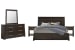 Tauren - California King Panel Bed, 2 Open Nightstands And Double Drawer Dresser With Shaped Mirror - Coffee Bean