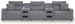 Modmax II - 5-Piece Power Reclining Sectional With 2 Audio Consoles - Salt And Pepper