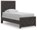 Prendonea - Charcoal - Twin Panel Bed