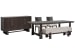 Tauren - Trestle Dining Table With 2 Side Chairs, Bench And Buffet - Coffee Bean / Beige