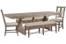 Paxton Place - Extendable Trestle Dining Table With 2 Upholstered Benches And 2 Side Chairs - Dovetail Gray