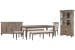 Lancaster - Extendable Rectangular Dining Table, 2 Benches, 2 Side Chairs, Buffet And Dining Cabinet - Dovetail Gray